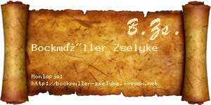 Bockmüller Zselyke névjegykártya